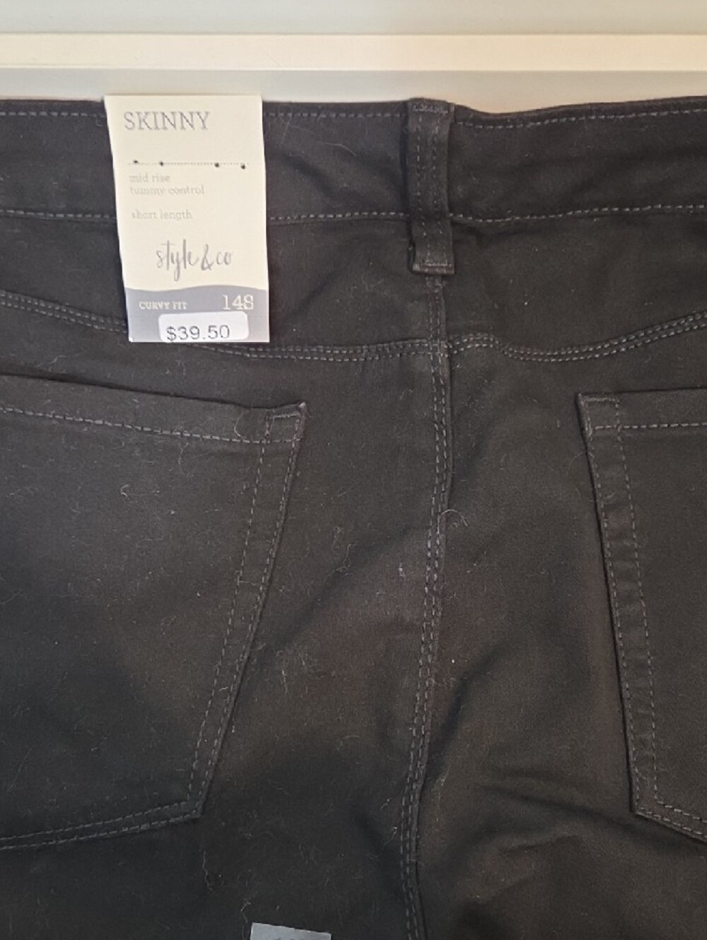 Style & Co. Black Skinny Jeans - Curvy Fit NWT Size 14S - Picture 7 of 9